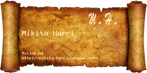 Mikita Harri névjegykártya
